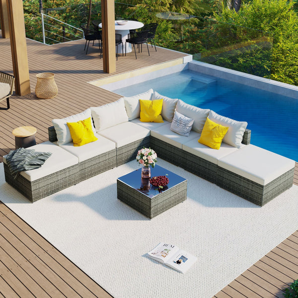 Cozy Outdoor Wicker Sofa Set