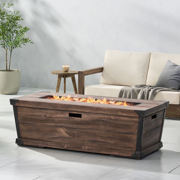 Rustic Outdoor Fire Table